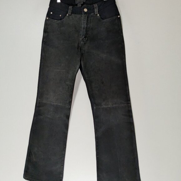 Jeans Votre Nom Suede Front Boot Cut Jeans Black Size 6 - Picture 1 of 7